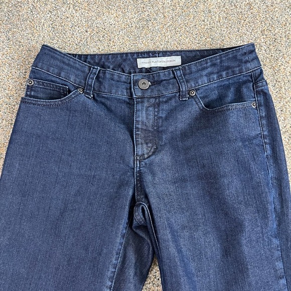 Chico's Platinum Denim Jeans Women's 00 (2) Mid Rise Slim Straight Leg Dark Wash - Picture 3 of 6